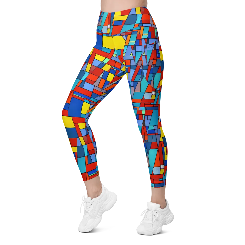 Scarlet Structure on Leggings with Pockets — Left Front