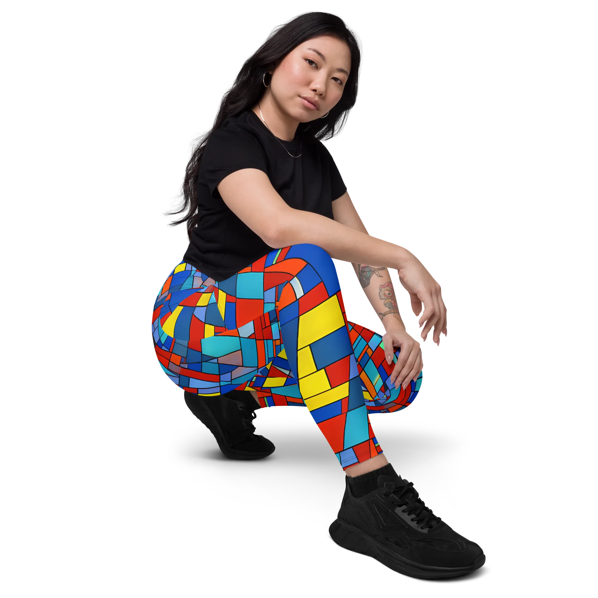Scarlet Structure on Leggings with Pockets — Right Front