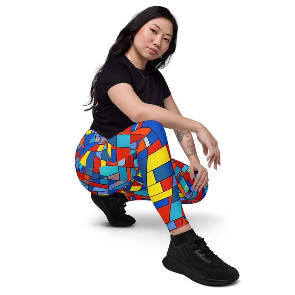 Scarlet Structure on Leggings with Pockets — Right Front