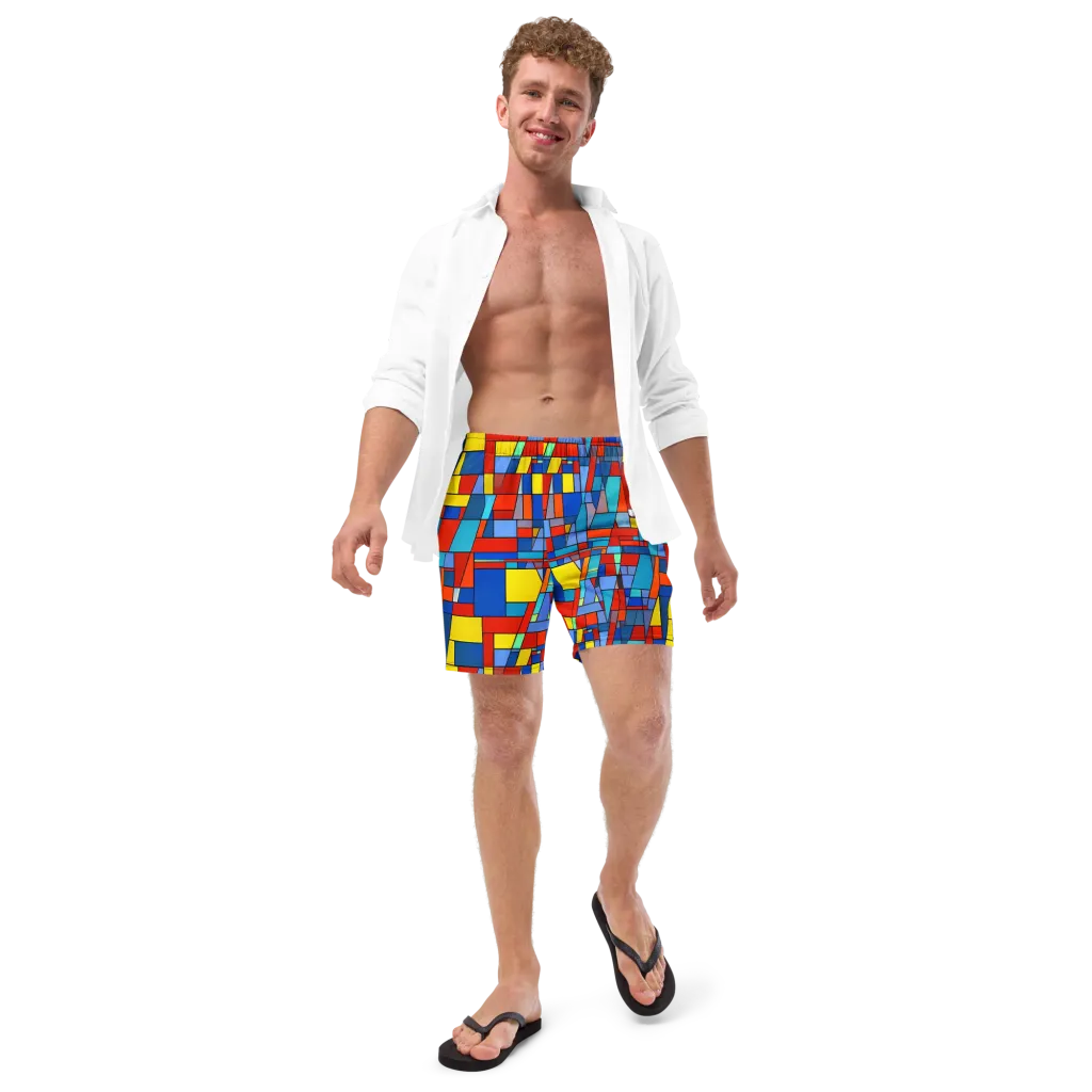 Scarlet Structure on Swim Trunks — Front