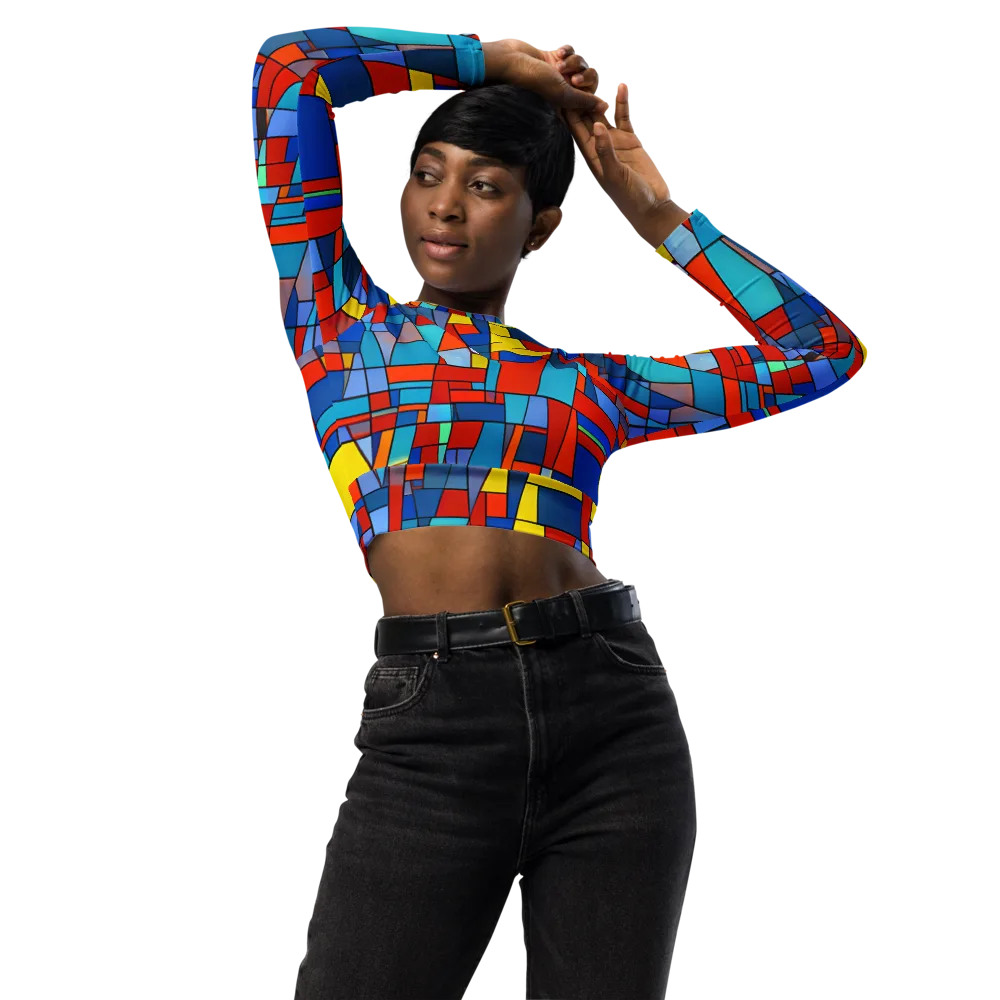 Scarlet Structure on Long Sleeve Crop Top — Front