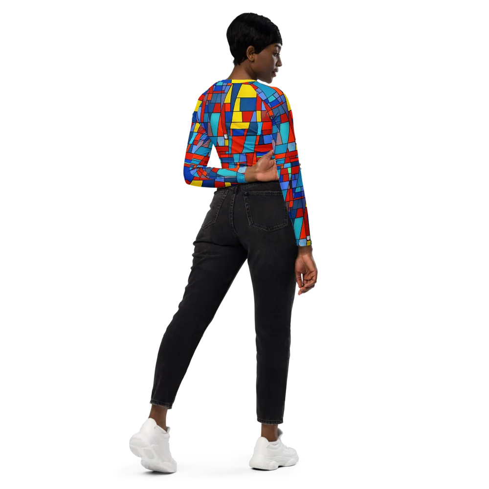 Scarlet Structure on Long Sleeve Crop Top — Right Back