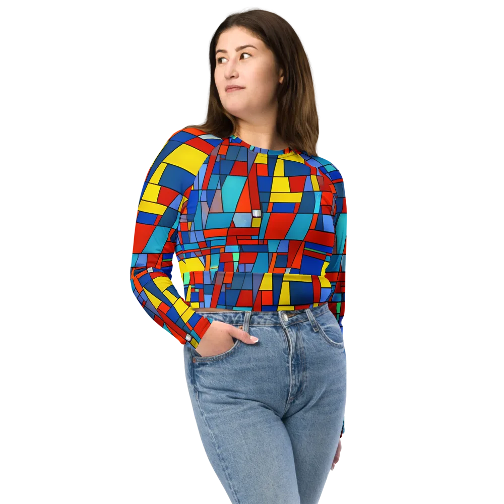 Scarlet Structure on Long Sleeve Crop Top — Front