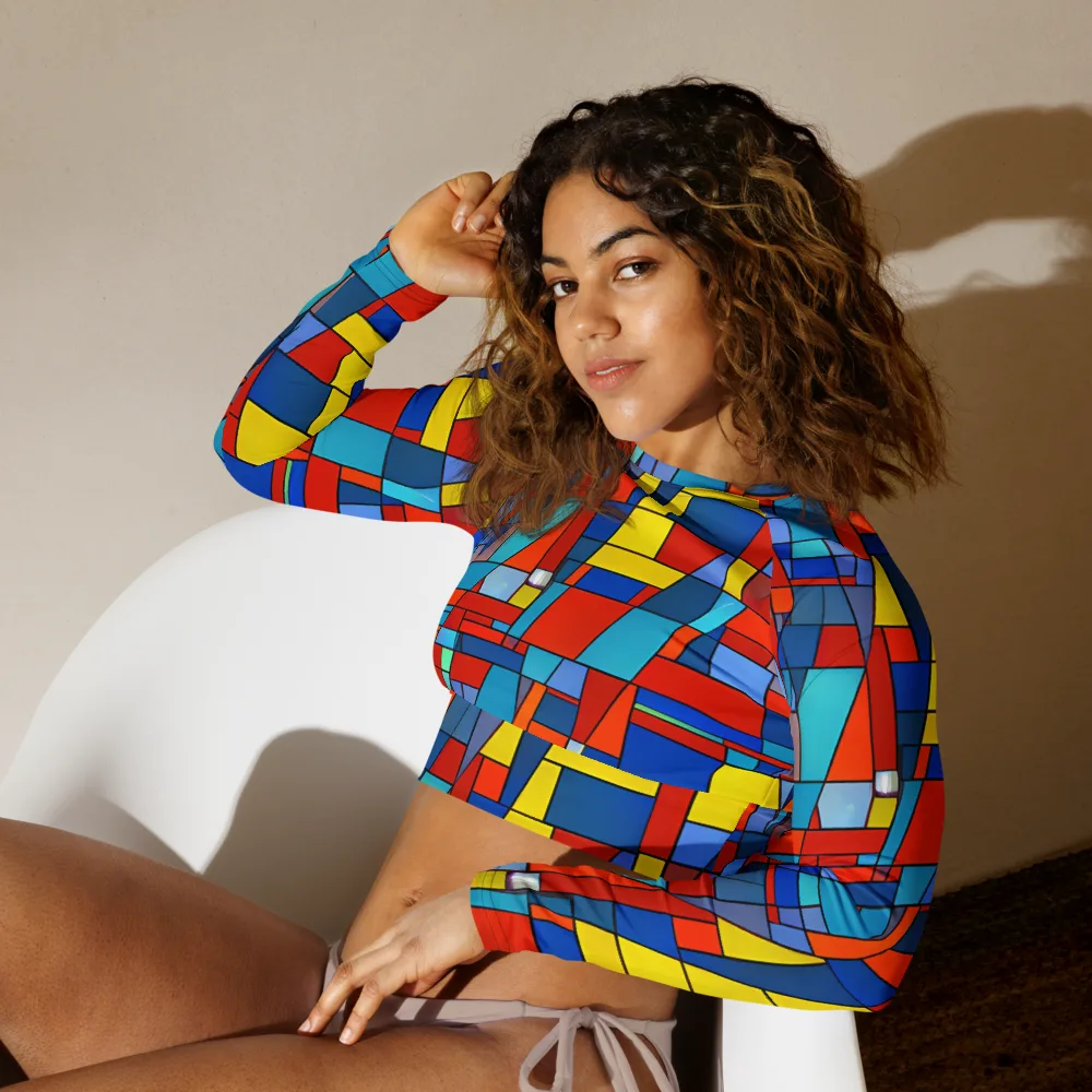 Scarlet Structure on Long Sleeve Crop Top — Left Front