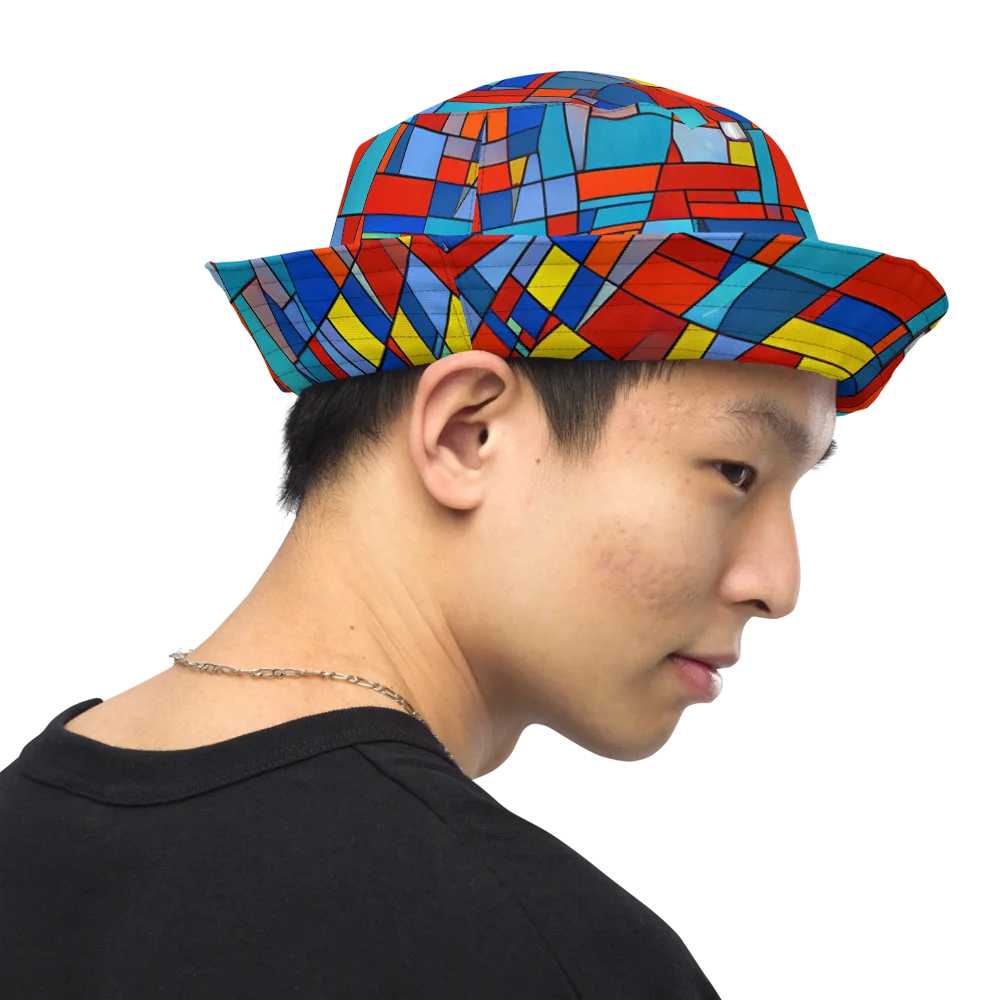 Scarlet Structure on Reversible Bucket Hat — Right Outside