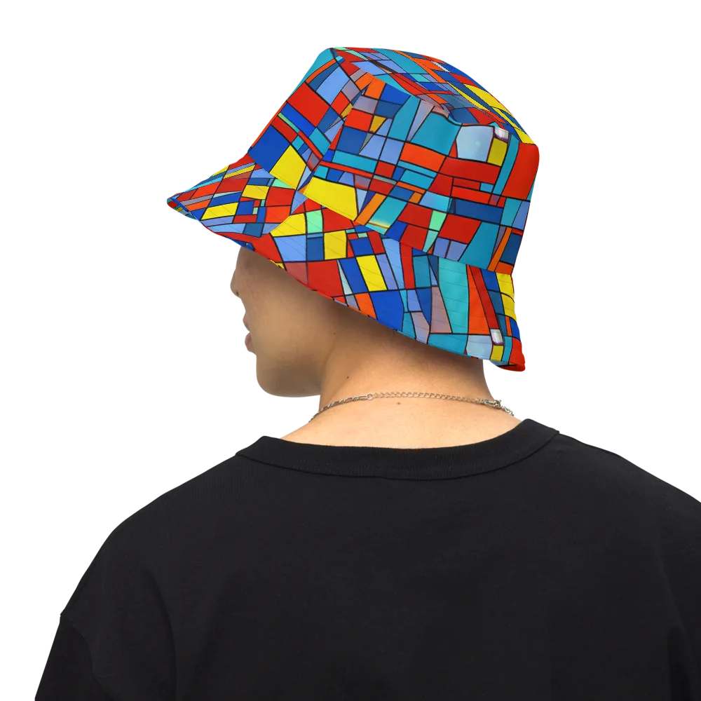 Scarlet Structure on Reversible Bucket Hat — Back Inside