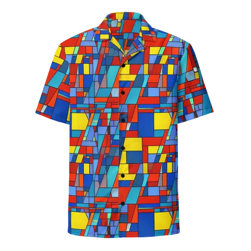 Scarlet Structure on a Button Shirt