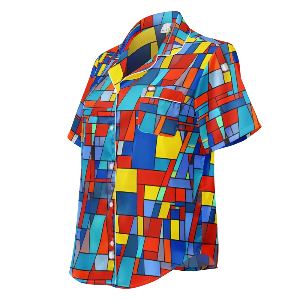 Scarlet Structure on Women's Short Sleeve Pajama Top — Left Front