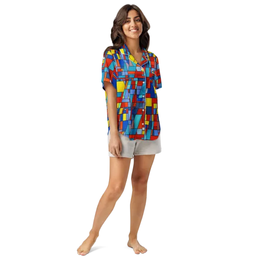 Scarlet Structure on a Women's Short Sleeve Pajama Top