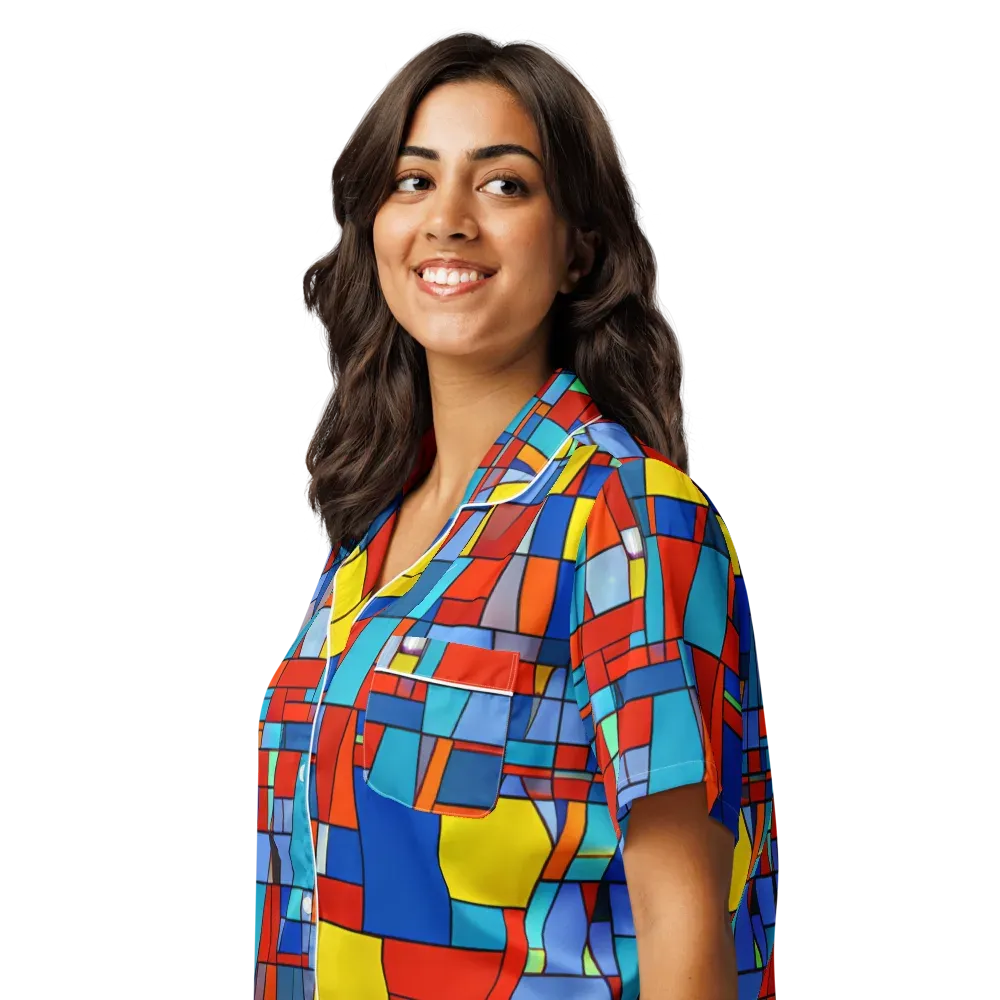 Scarlet Structure on Women's Short Sleeve Pajama Top — Left Front