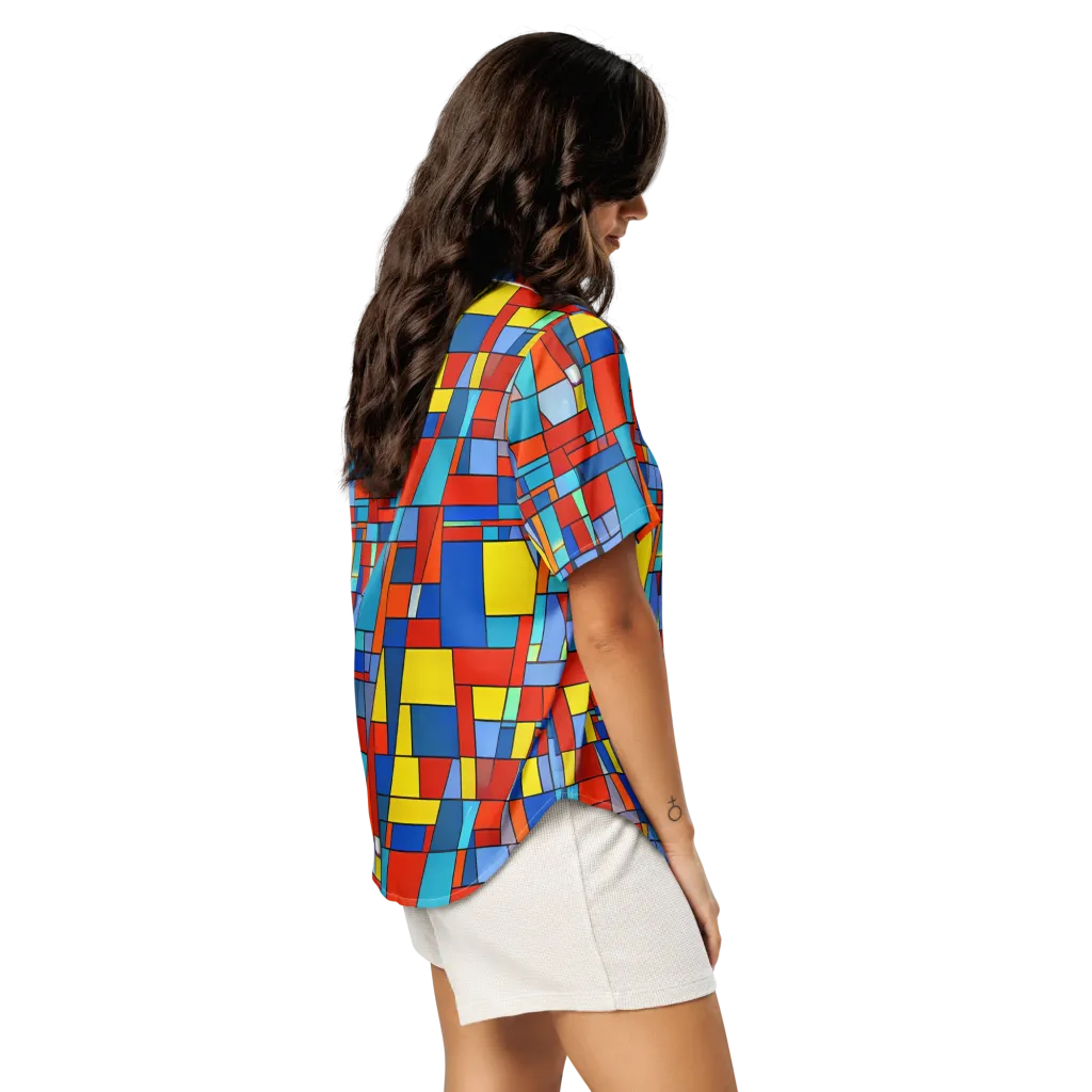 Scarlet Structure on Women's Short Sleeve Pajama Top — Right Back