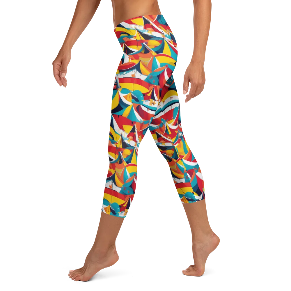 Carnival Sails on Capri Leggings — Left