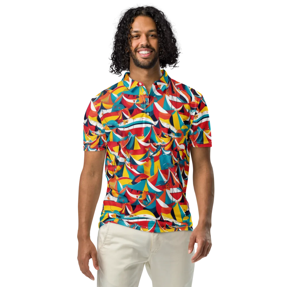 Carnival Sails on Men's Slim Fit Polo Shirt — Front