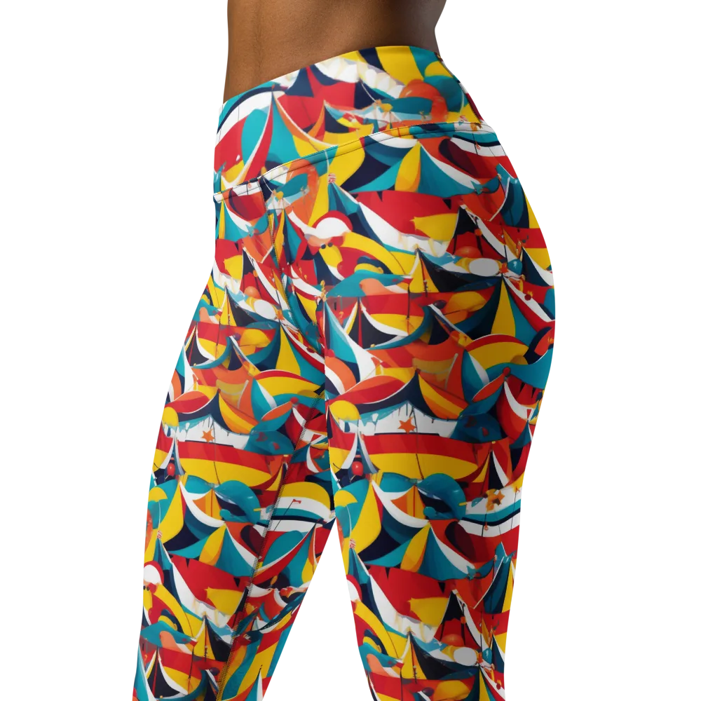 Carnival Sails on Yoga Leggings — Left Front