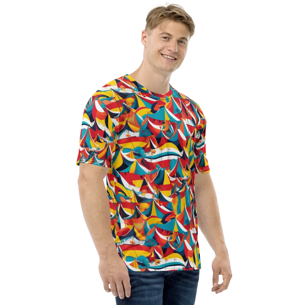 Carnival Sails on Men's Crew Neck T-Shirt — Right