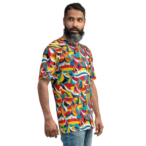 Carnival Sails on a Men's Crew Neck T-Shirt