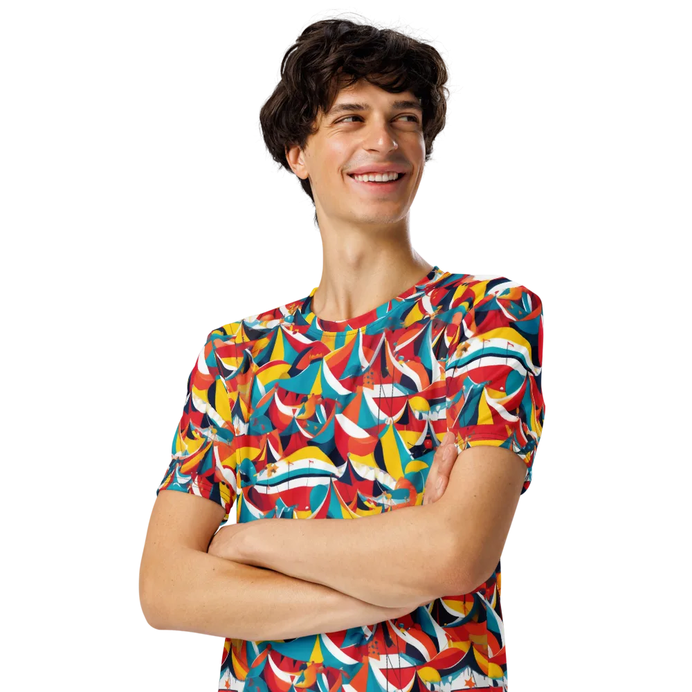 Carnival Sails on Men's Crew Neck T-Shirt — Left Front
