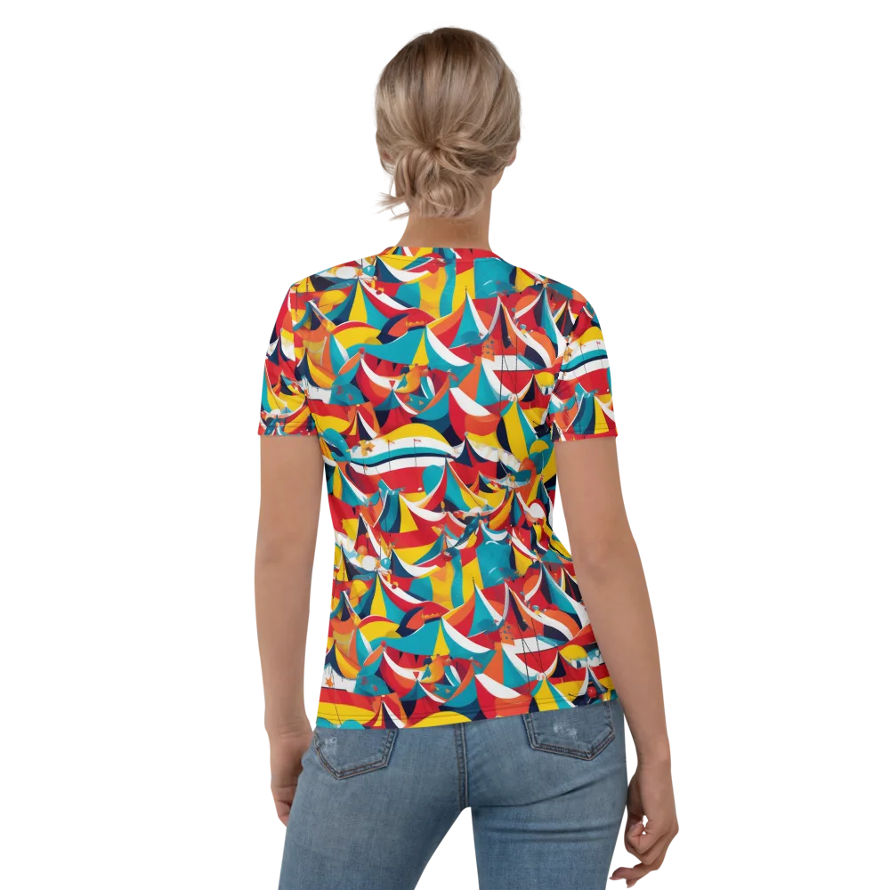 Carnival Sails on Women's Crew Neck T-Shirt — Back