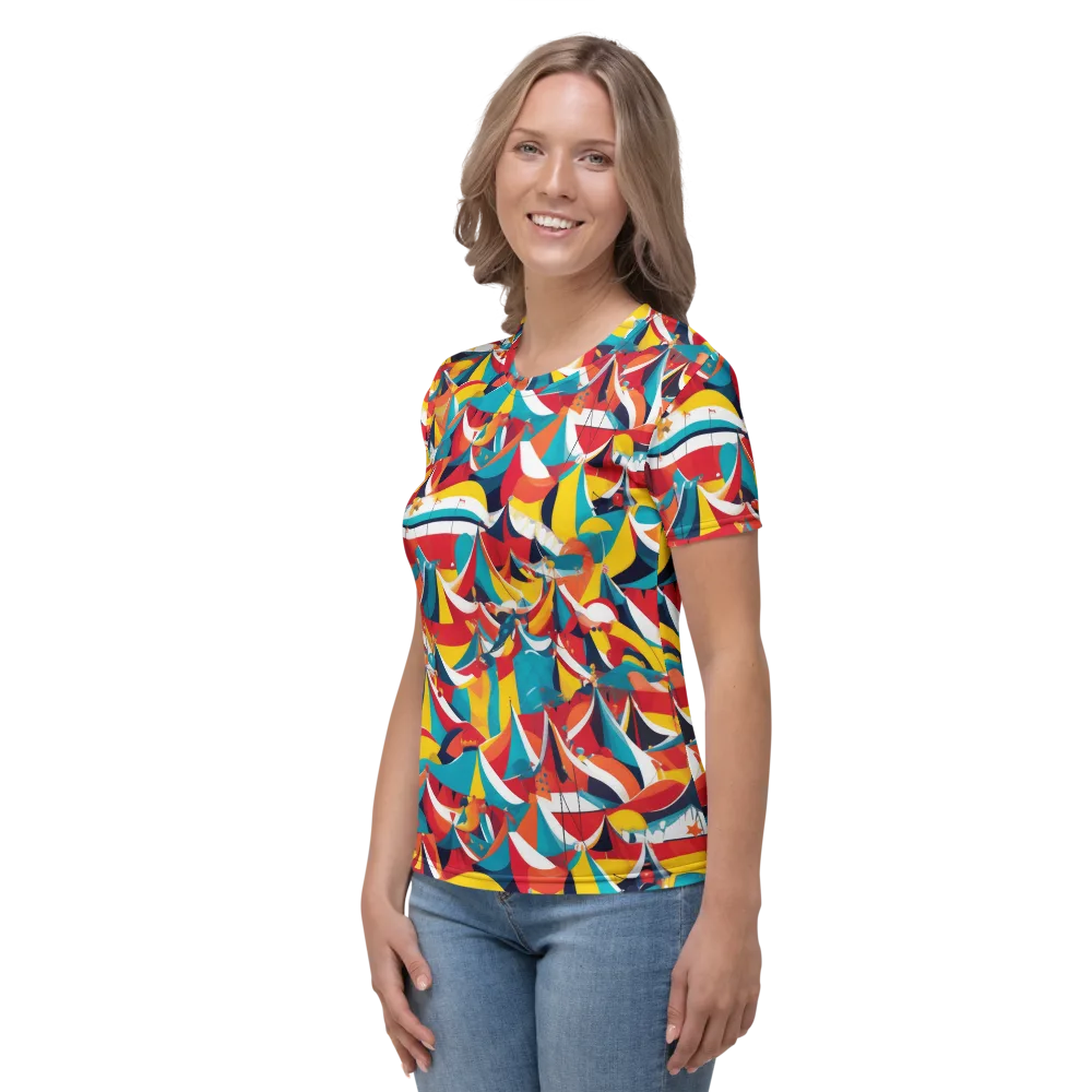 Carnival Sails on Women's Crew Neck T-Shirt — Left
