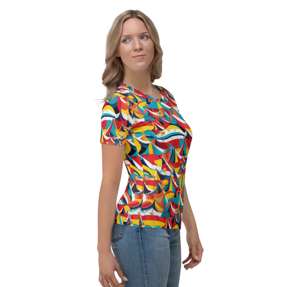 Carnival Sails on Women's Crew Neck T-Shirt — Right