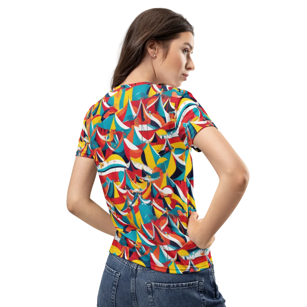 Carnival Sails on Women's Crew Neck T-Shirt — Back