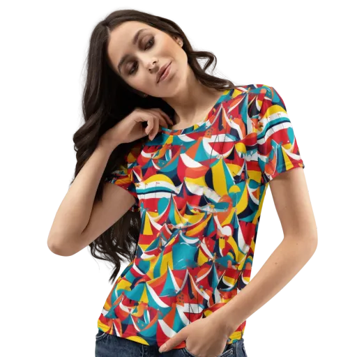 Carnival Sails on a Women's Crew Neck T-Shirt