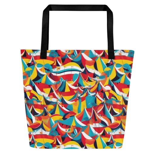 Carnival Sails on a Large Tote Bag W/ Pocket