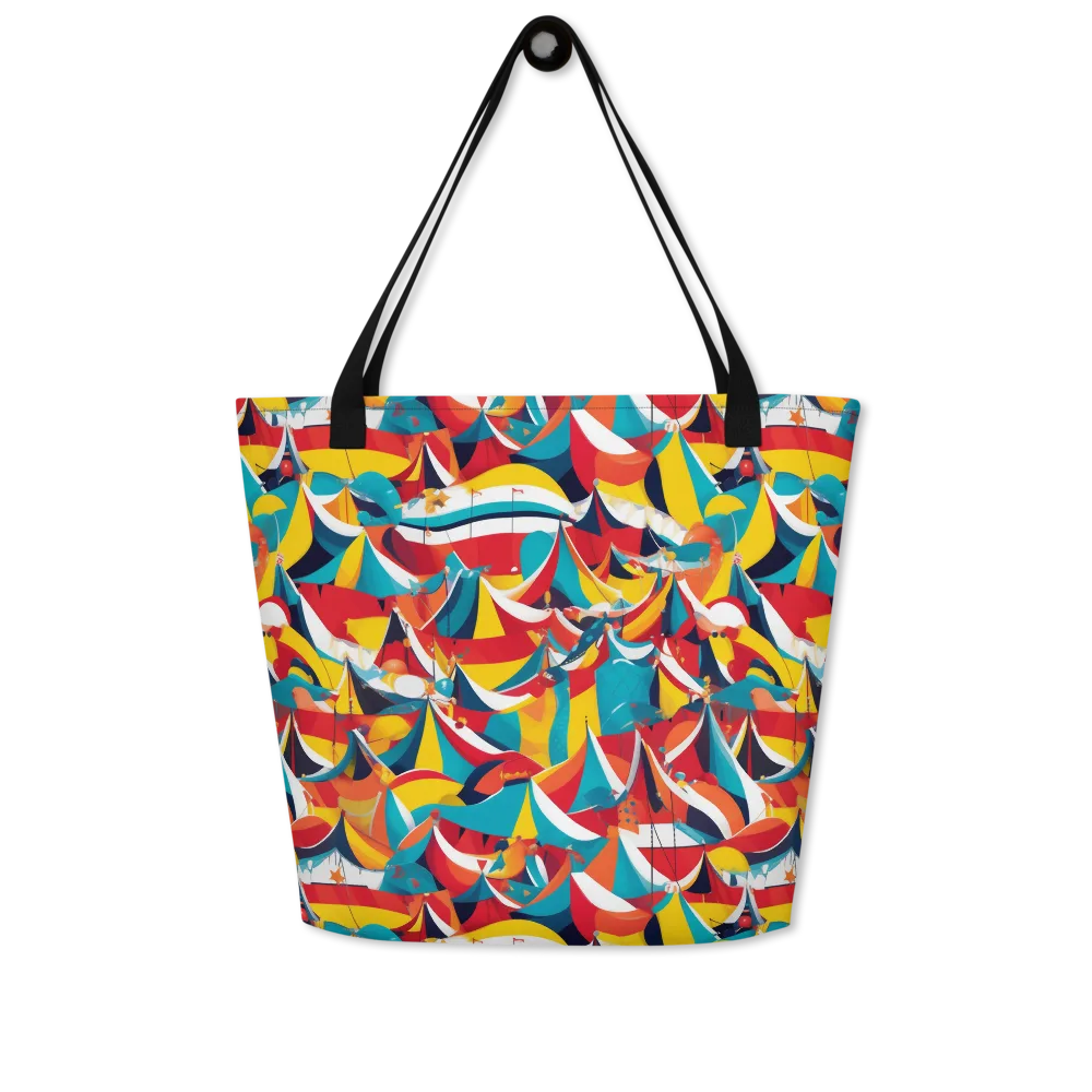 Carnival Sails on Large Tote Bag W/ Pocket — Front
