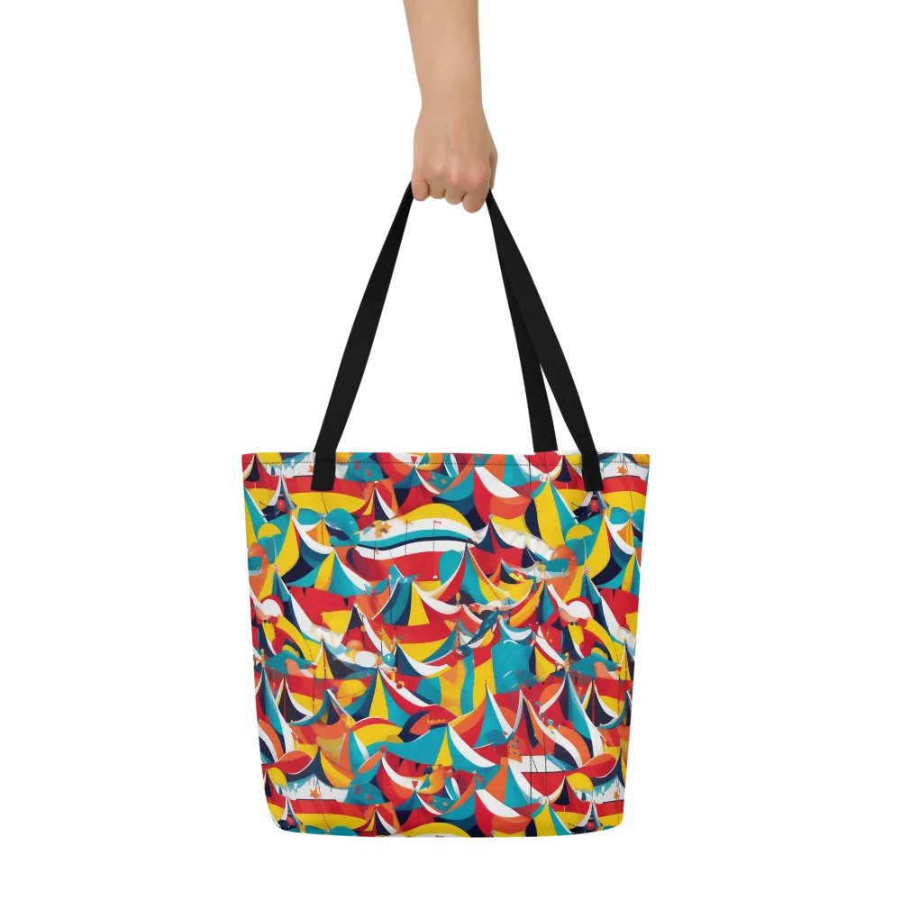 Carnival Sails on Large Tote Bag W/ Pocket — Front