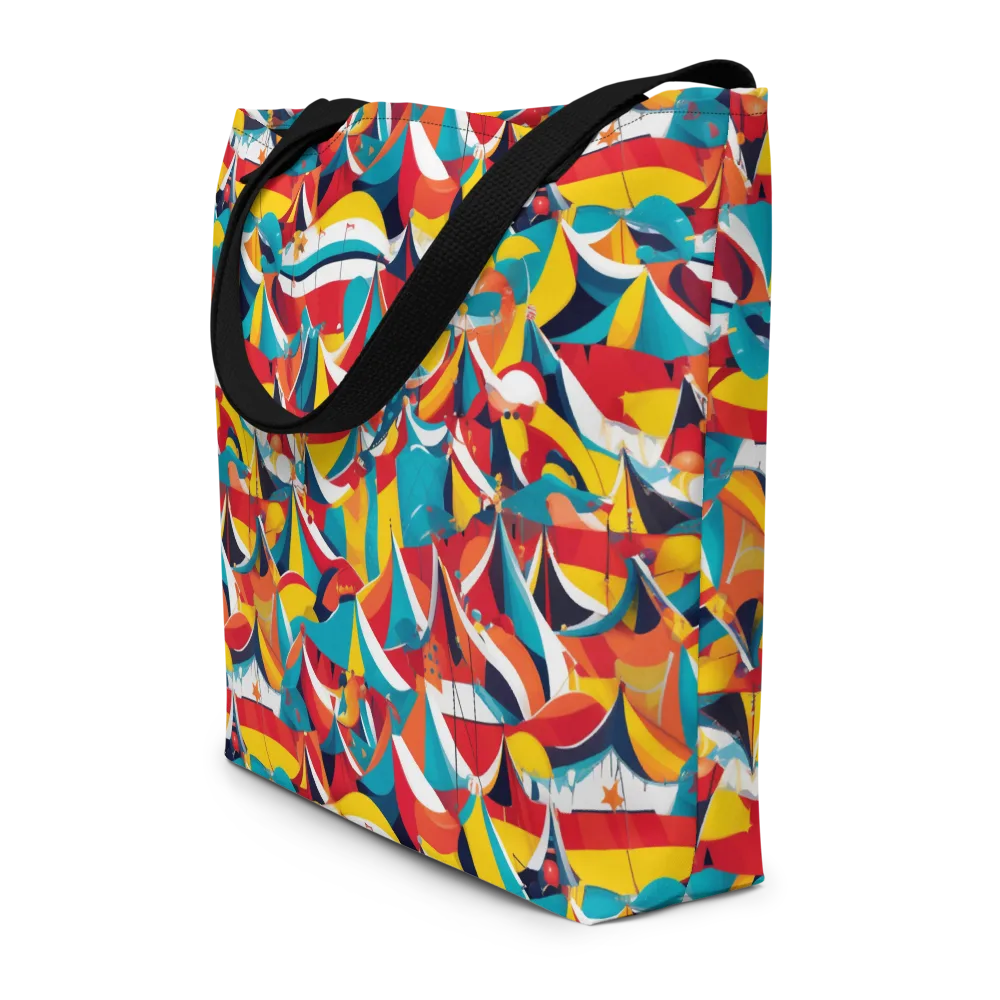 Carnival Sails on Large Tote Bag W/ Pocket — Front