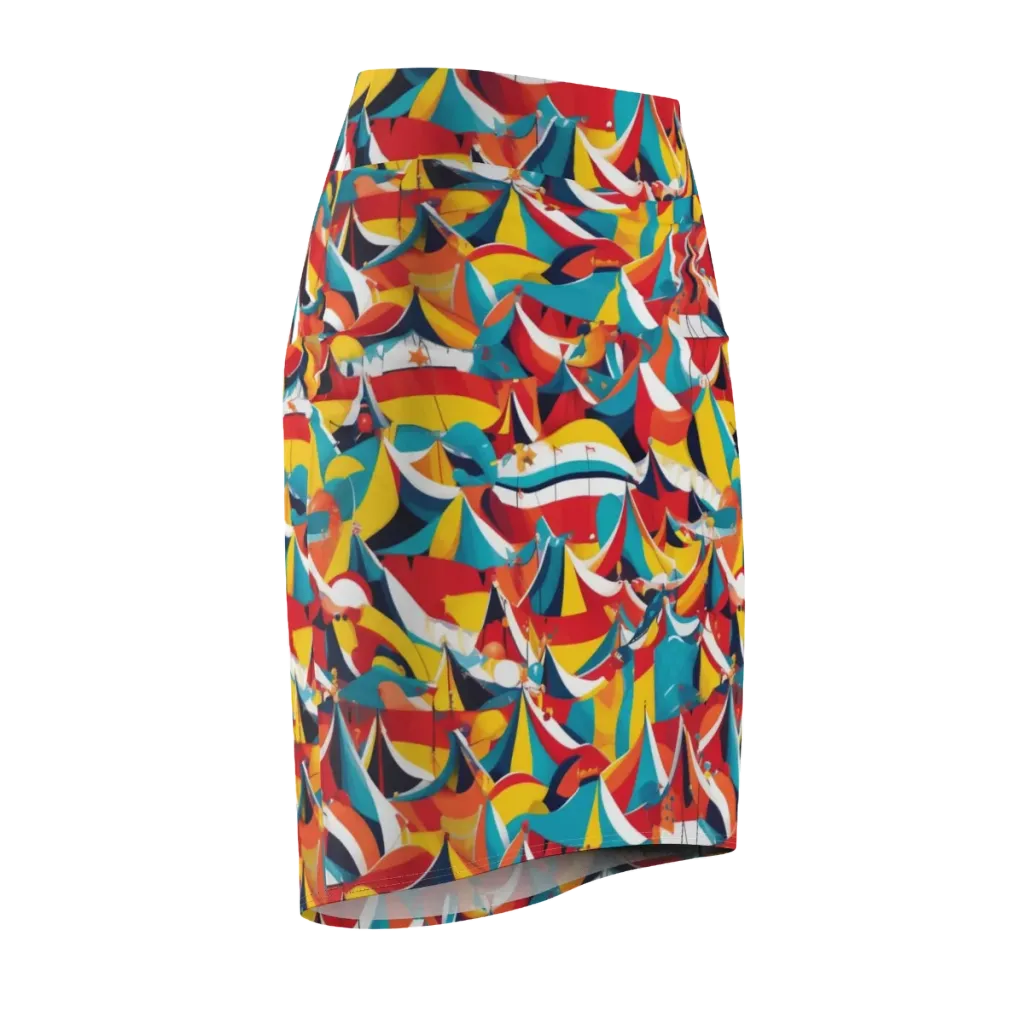 Carnival Sails on Pencil Skirt — Front Side