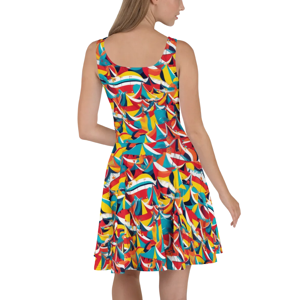 Carnival Sails on Skater Dress — Back