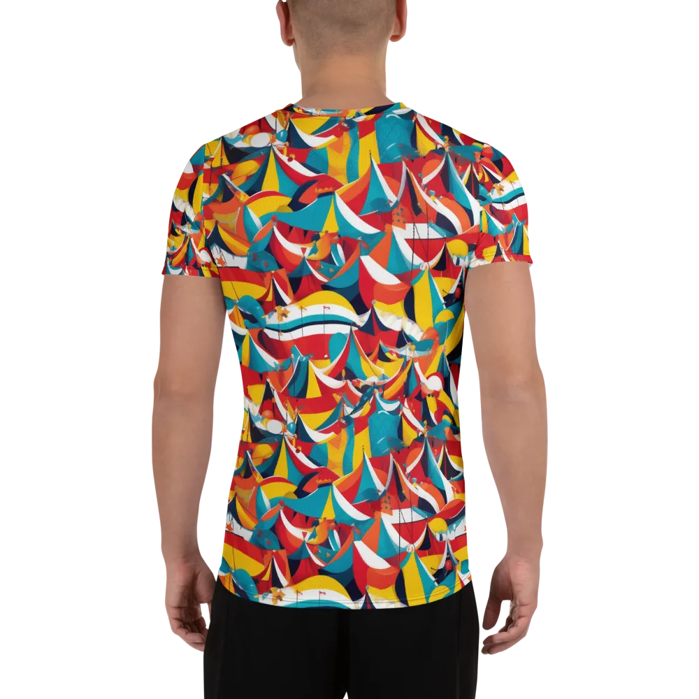Carnival Sails on Men's Athletic T-Shirt — Back
