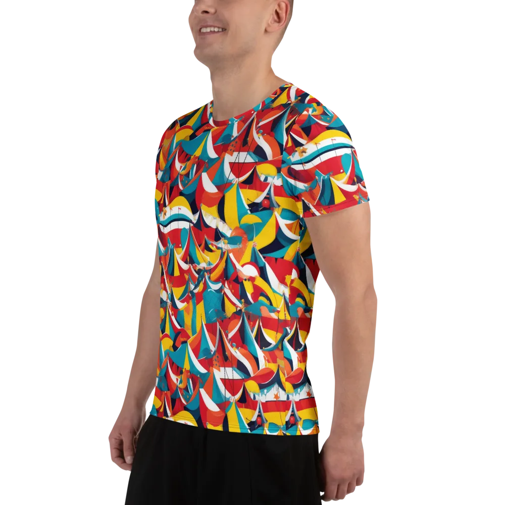 Carnival Sails on Men's Athletic T-Shirt — Left