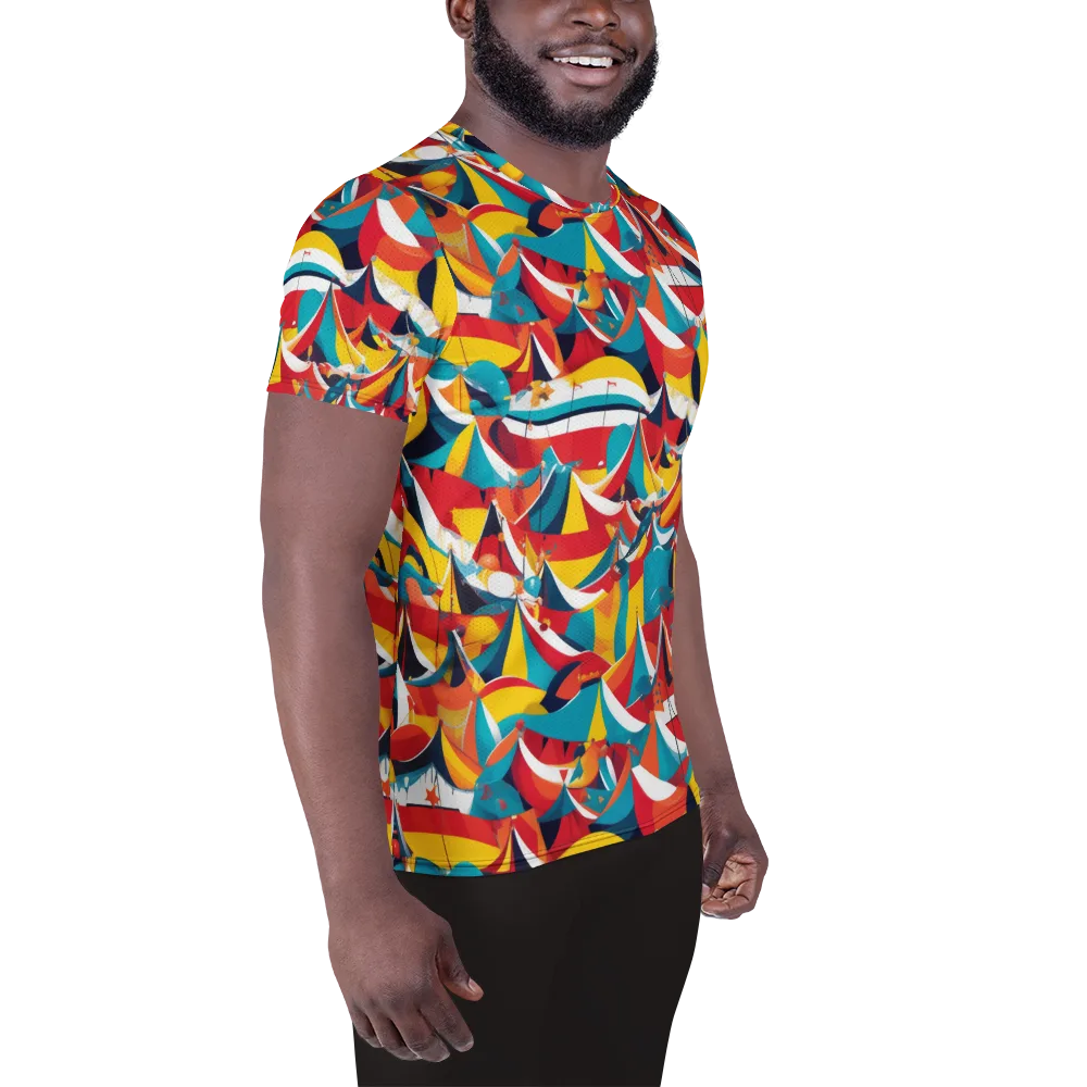 Carnival Sails on Men's Athletic T-Shirt — Right