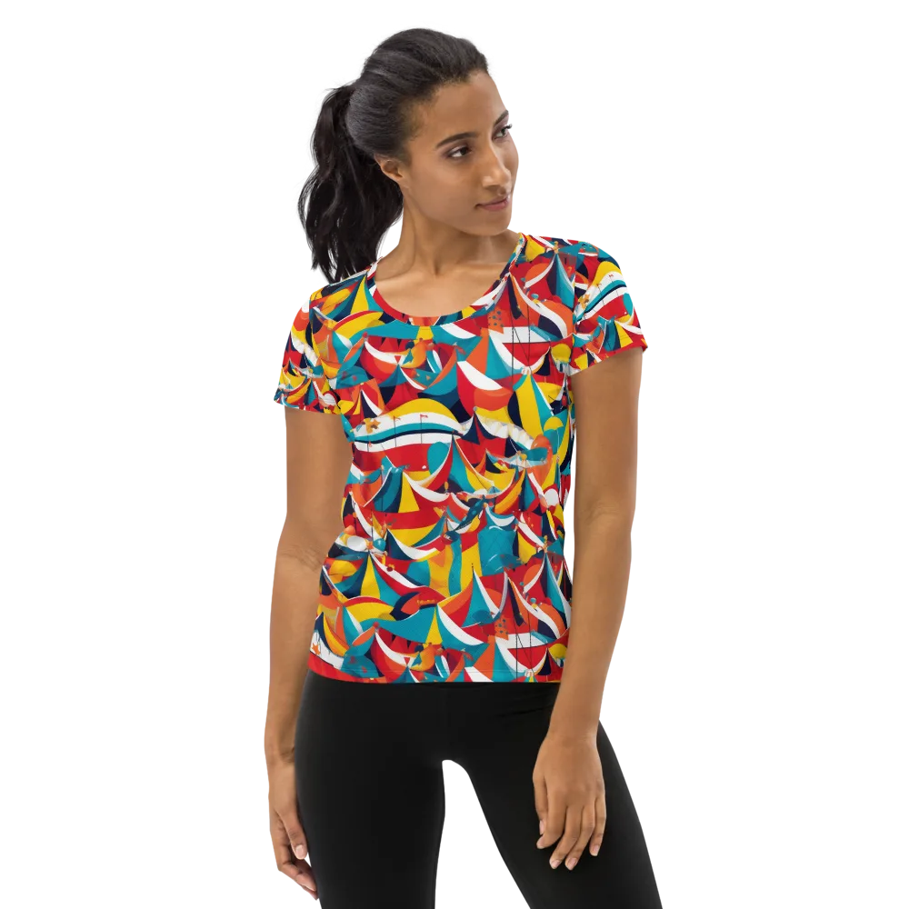 Carnival Sails on Women's Athletic T-Shirt — Front