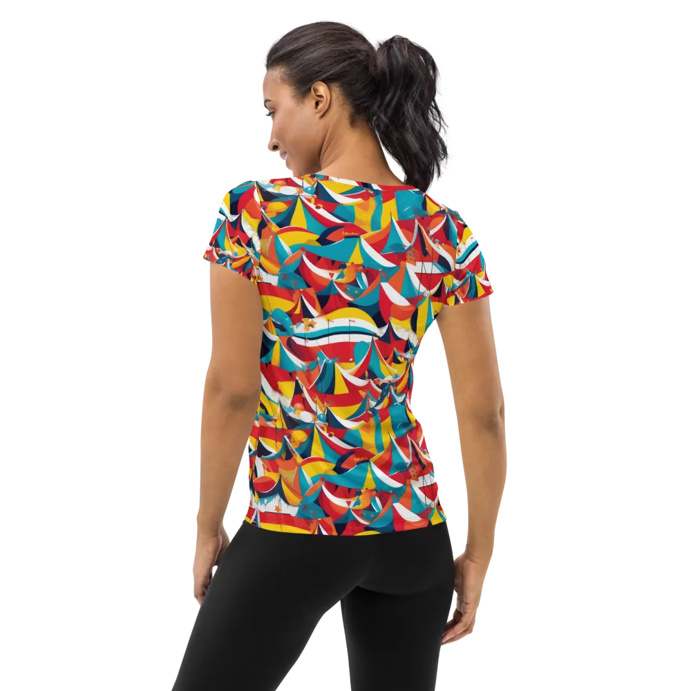 Carnival Sails on Women's Athletic T-Shirt — Back