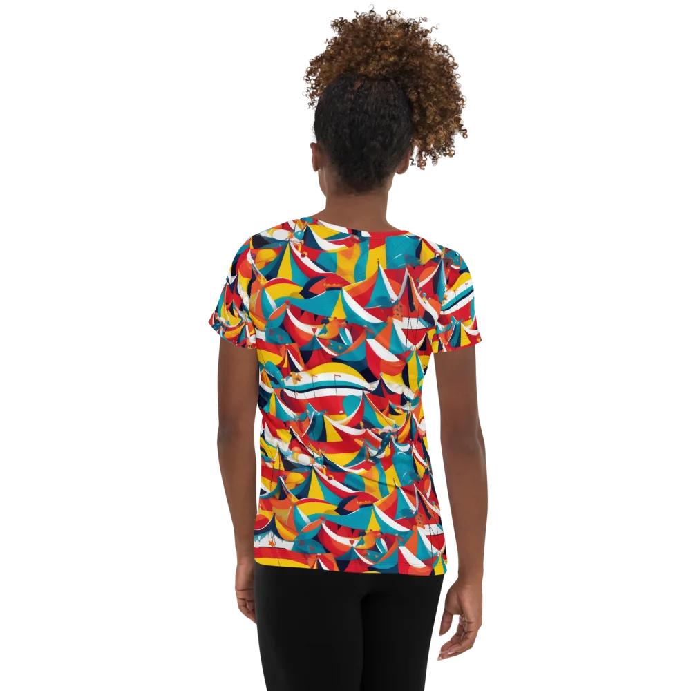 Carnival Sails on Women's Athletic T-Shirt — Back