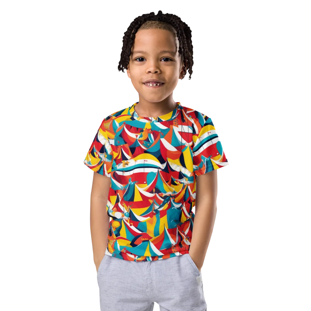 Carnival Sails on Kids Crew Neck T-Shirt — Front