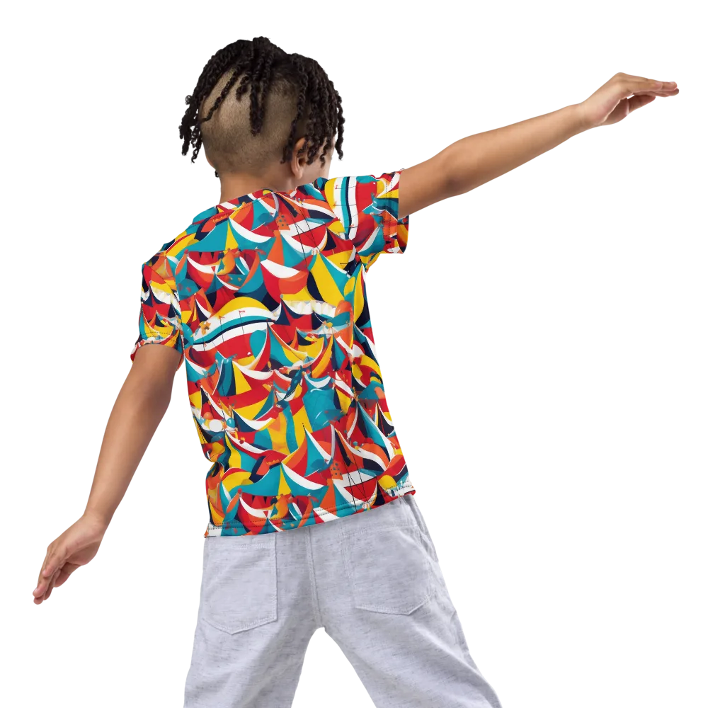 Carnival Sails on Kids Crew Neck T-Shirt — Back