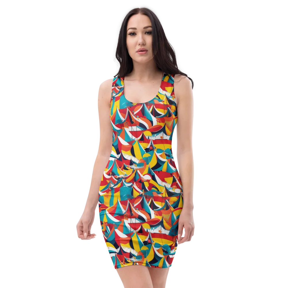 Carnival Sails on Bodycon Dress — Front