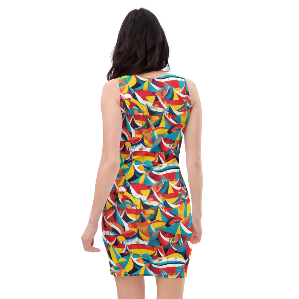 Carnival Sails on Bodycon Dress — Back