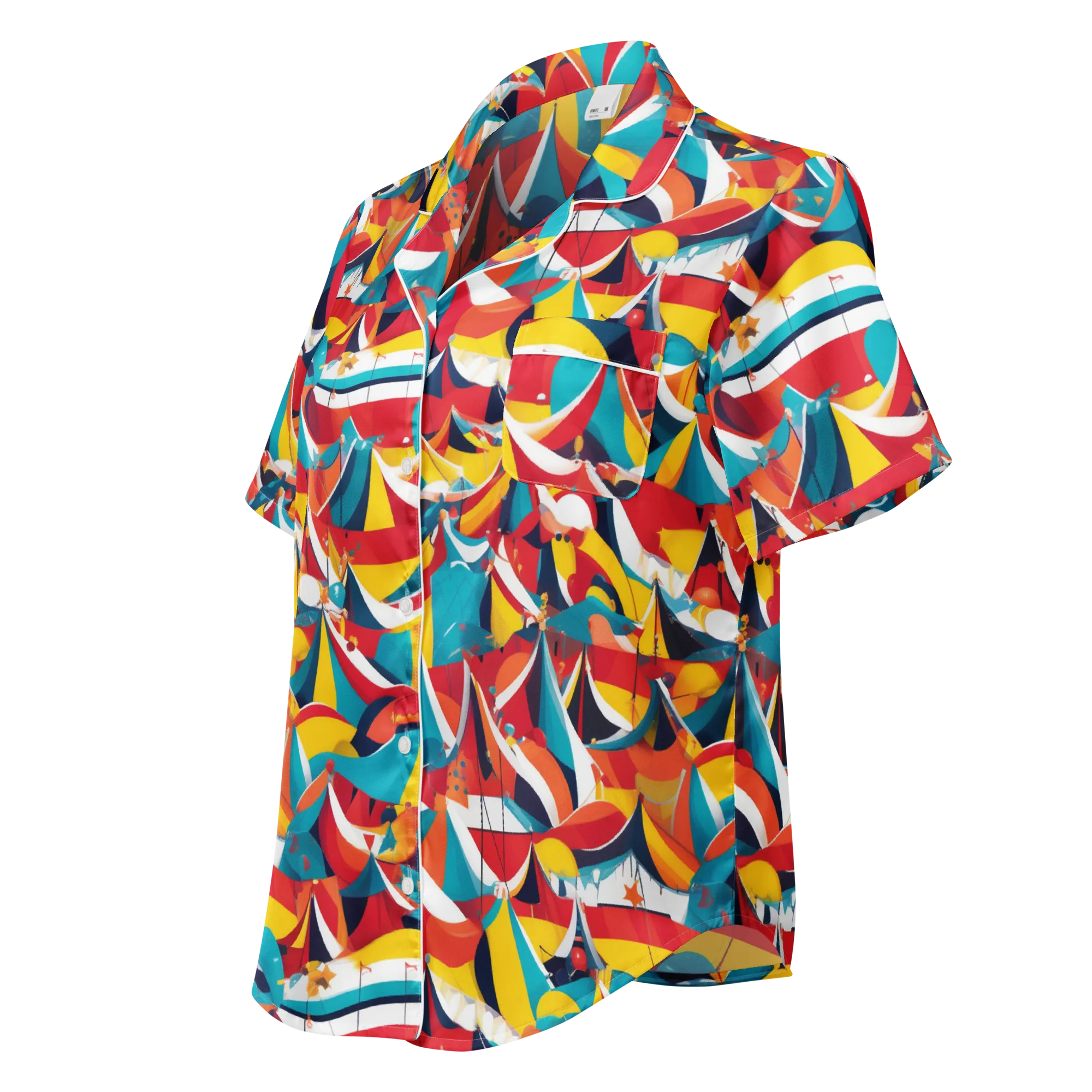 Carnival Sails on Women's Short Sleeve Pajama Top — Left Front