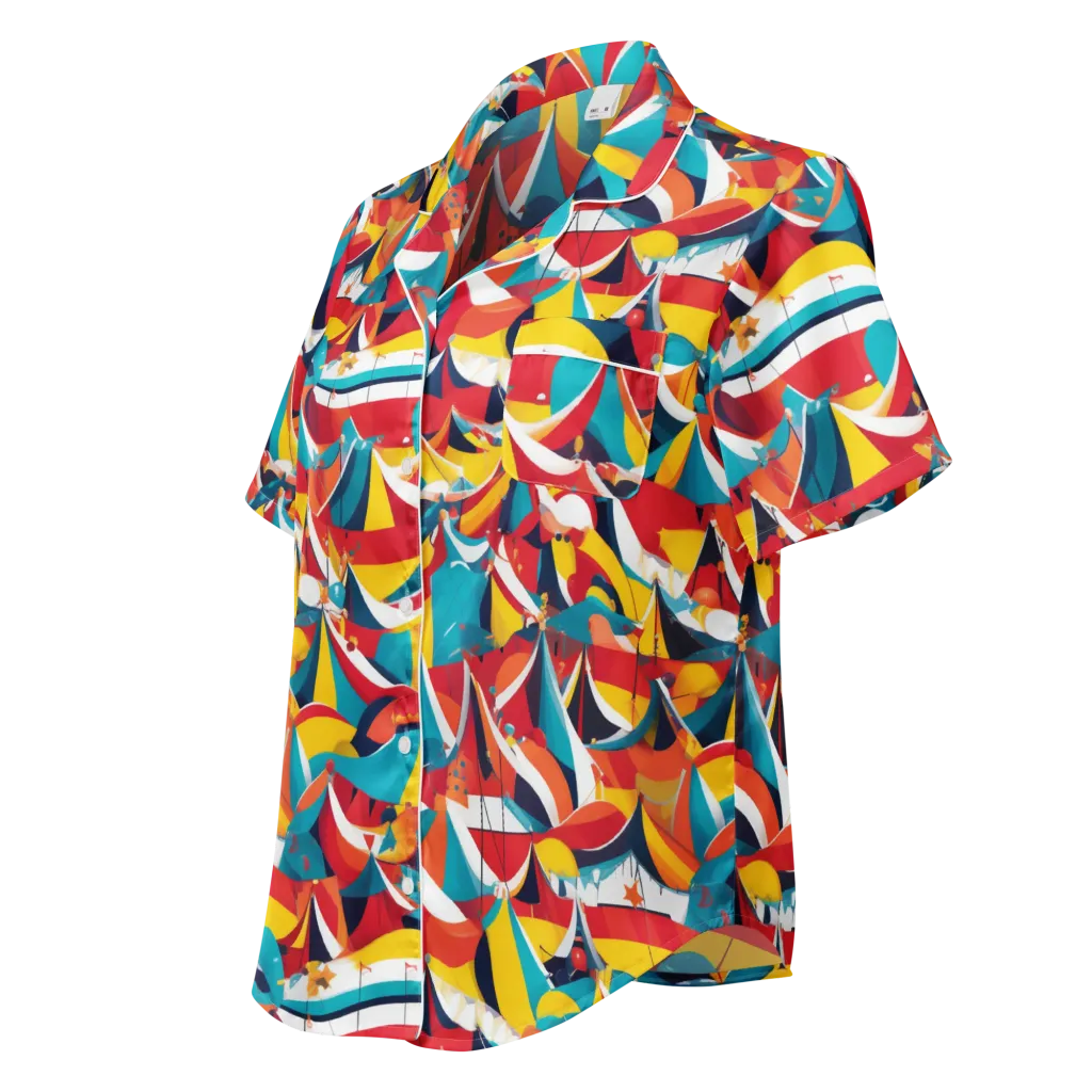 Carnival Sails on Women's Short Sleeve Pajama Top — Left Front
