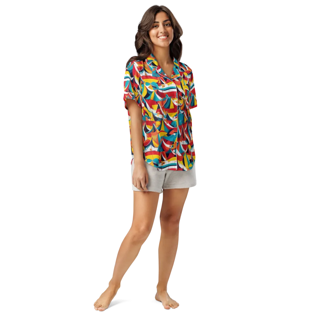 Carnival Sails on Women's Short Sleeve Pajama Top — Front