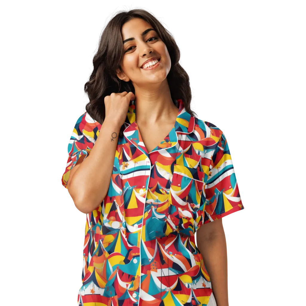 Carnival Sails on Women's Short Sleeve Pajama Top — Front