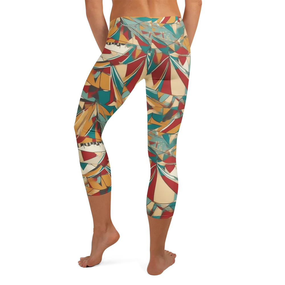 Carnival Geometry on Capri Leggings — Back