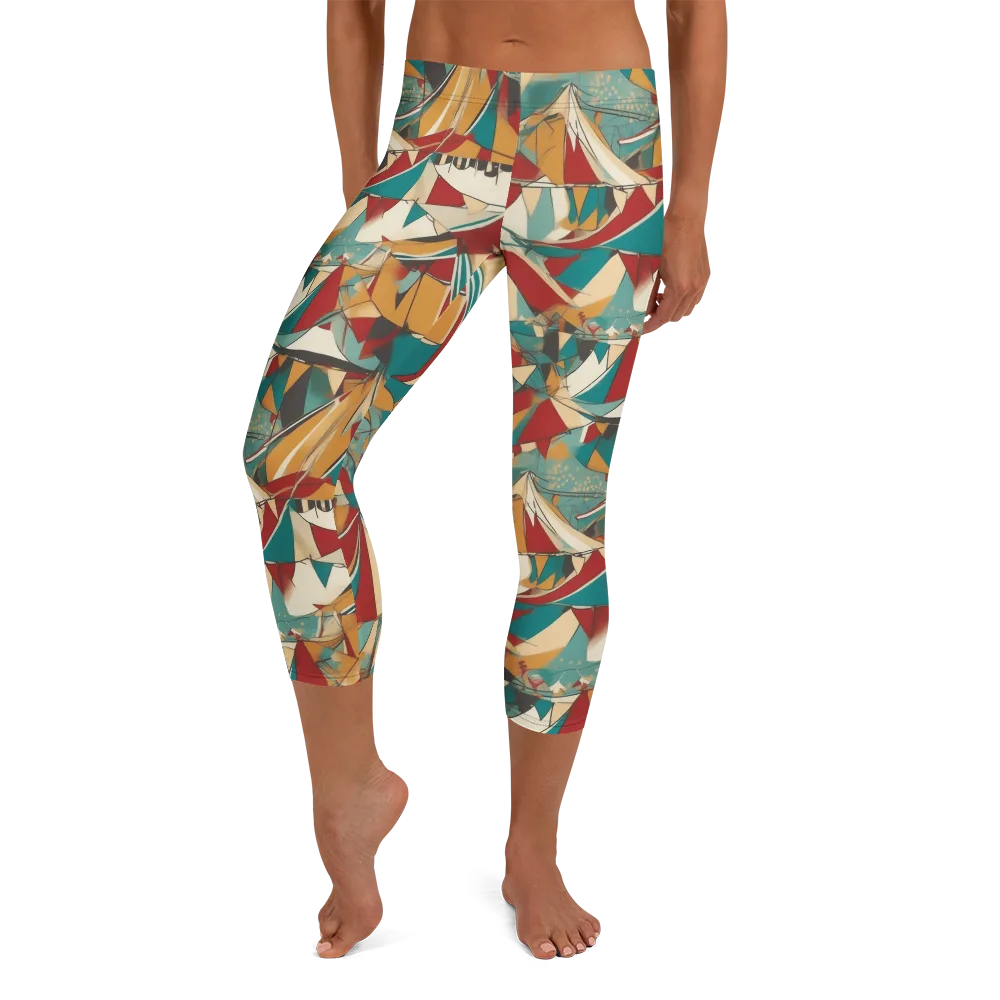 Carnival Geometry on Capri Leggings — Front