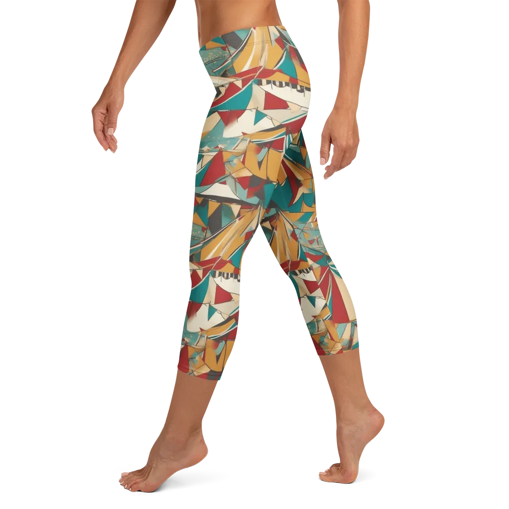 Carnival Geometry on Capri Leggings — Left