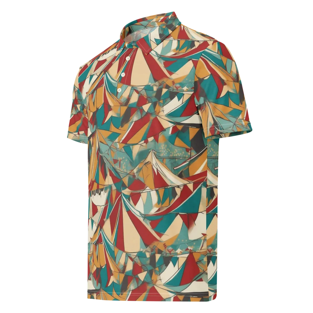 Carnival Geometry on Men's Slim Fit Polo Shirt — Left Front